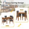 Mid Century Modern Dining Table Set For 4, Solid Wood Dining Table And Solid Wood Chairs, 5 Pieces Farmhouse Dining Table And 4 Upholstered Chairs - Brown / Gray - Image 8