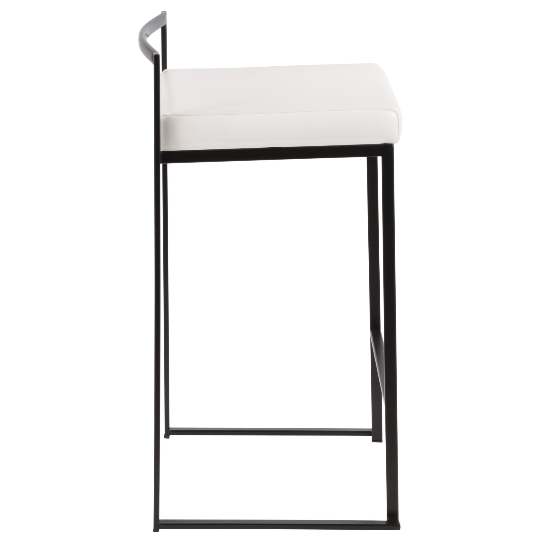 Fuji - Contemporary, Stackable Counter Stool (Set of 2) - Black / White - Image 3