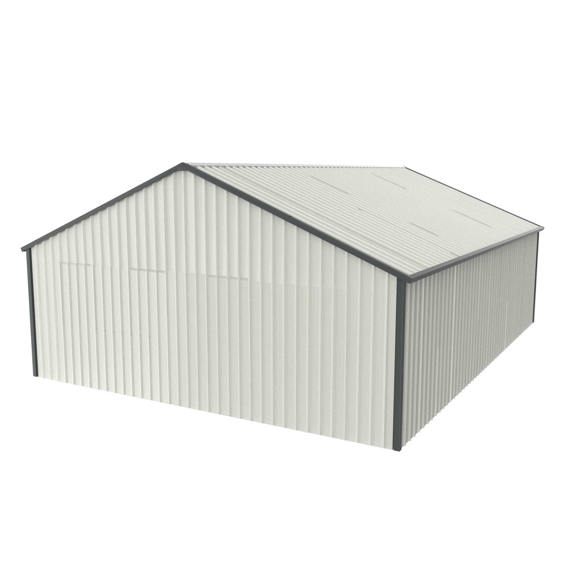 Double Garage Metal Shed With Side Entry Door - White - Image 10