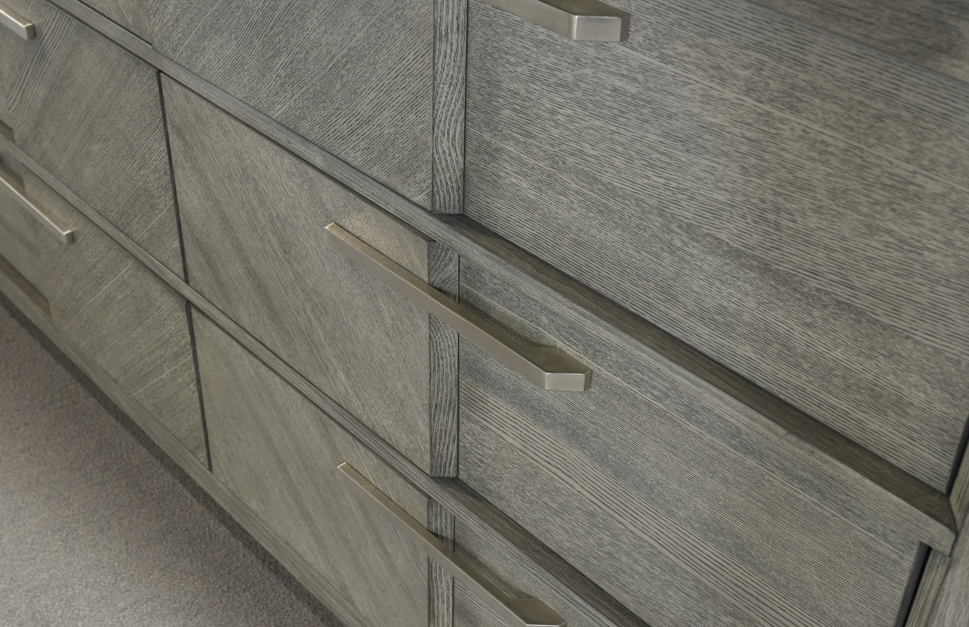 6 Drawer Dresser Book Matched Veneers - Gray - Image 5