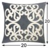 Dora - Vintage Vine Pillow Cover With Matching Back - Grey - Image 4