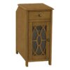 Accent Side Table, Storage Drawer, Traditional - Taupe - Image 6
