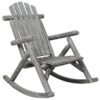 Wooden Porch Rocker Chair, Durable Wooden Porch Rocker Chair, Fir Log Rocking Chair, Patio Rockers For Outside, Garde - Light Gray - Image 2