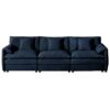 Modular Oversized Deep Seat U Shaped Couch Set With Movable Ottomans, Chenille, 3 Seater Comfy Cloud Sofa - Blue - Image 19