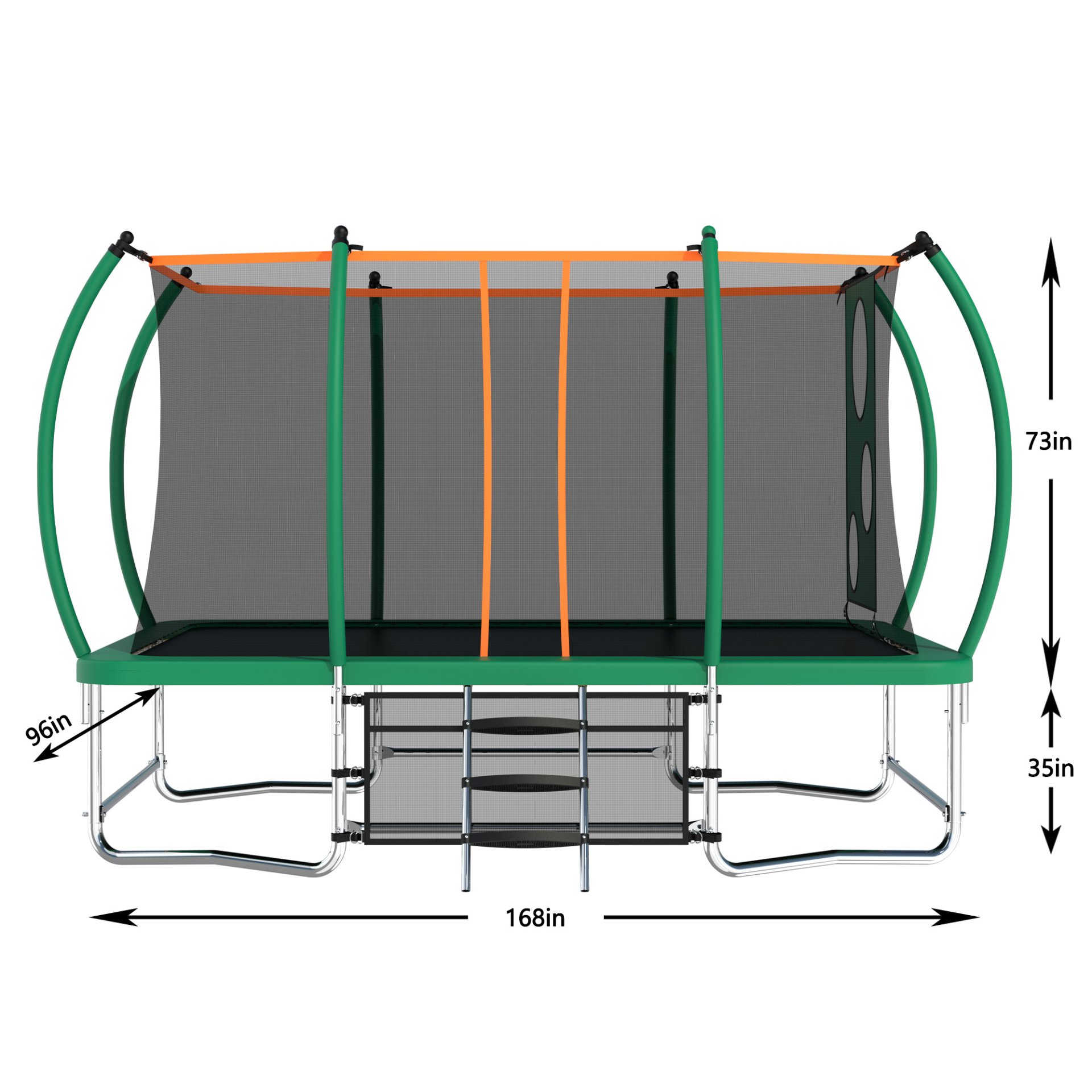 Outdoor Square Trampolines For Kids Adults Long Rectangular Tumbling Trampoline - Green - Image 7