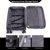 3 Piece Set (18/Travelbag/Toiletry Bag), Softshell Suitcase Spinner Wheels Terylene Polyester Luggage Sets Carry On Suitcase Luggage Lightweight Durable Suitcase - Black - Image 15