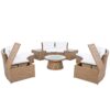 10 Piece Outdoor Sectional Half Round Patio Rattan Sofa Set, Wicker Conversation Furniture Set For Free Combination - White - Image 17