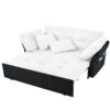 Modern Convertible Sleeper Sofa Bed With Pull Out Queen Design, Side Storage & Thick Cushions Chenille Loveseat For Living Room Or Bedroom 3 In 1 Function - - White - Image 18