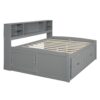 Full Size Daybed With 2 Bedside Cabinets, Upper Shelves And 4 Drawers - Gray - Image 9