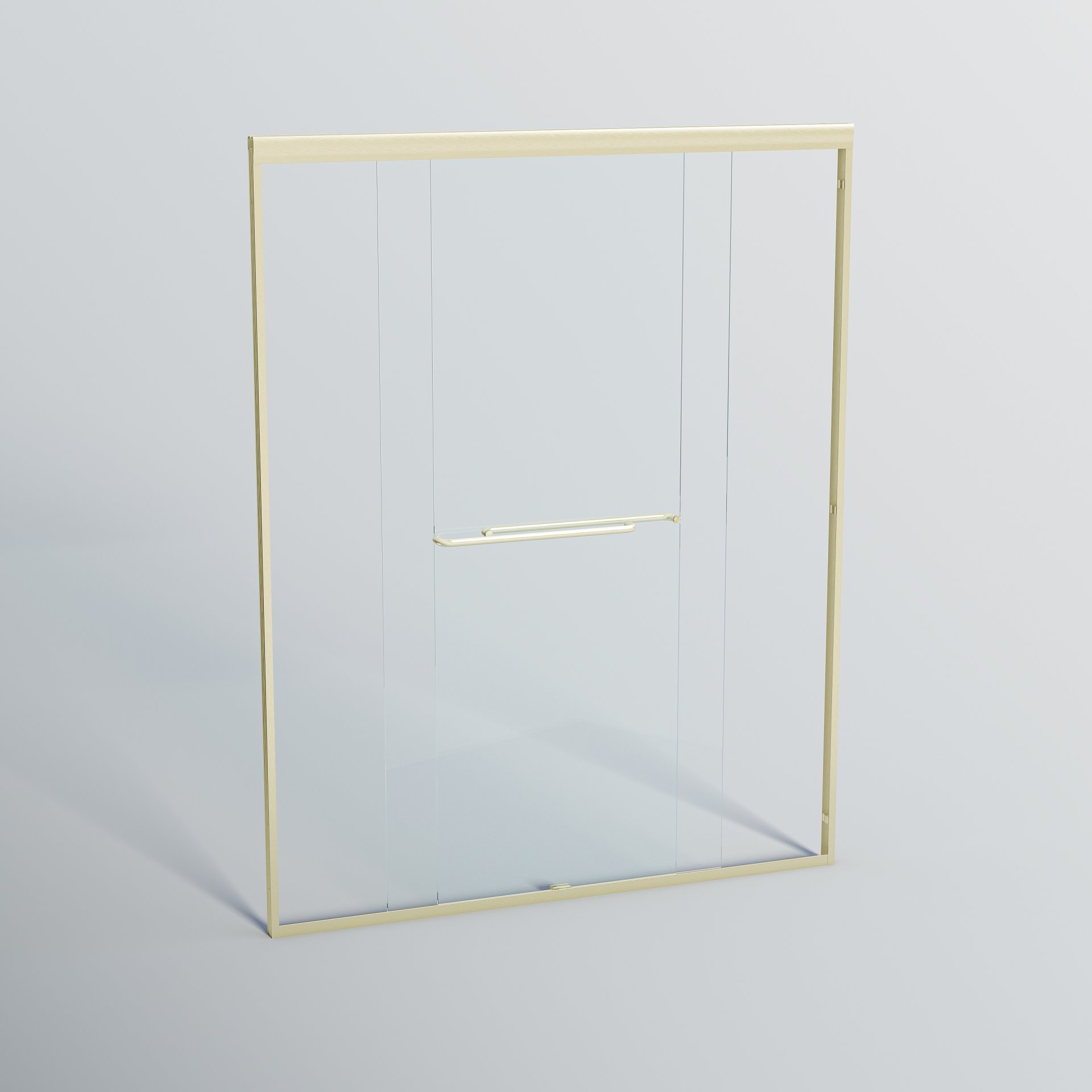 Double Sliding Shower Door, Semi Frameless Bypass Bathroom Sliding Door With 1 / 4" (6Mm) Tempered Glass For Walk In Shower - Brushed Gold - Image 12