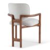 Dining Chairs (Set of 2) Upholstered Arm Chairs, Rubber Wood Accent Chairs Fabric Seating, 300 Lbs Weight Capacity - Beige - Image 10