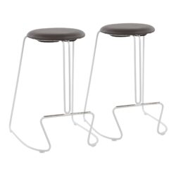 Finn - Contemporary Counter Stool (Set of 2) - White / Gray