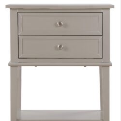 Vibrant Contemporary Nightstand - Silver Champagne