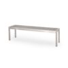 Outdoor Modern Aluminum Dining Bench With Faux Wood Seat, Durable And Elegant Design - Gray / Silver - Image 5