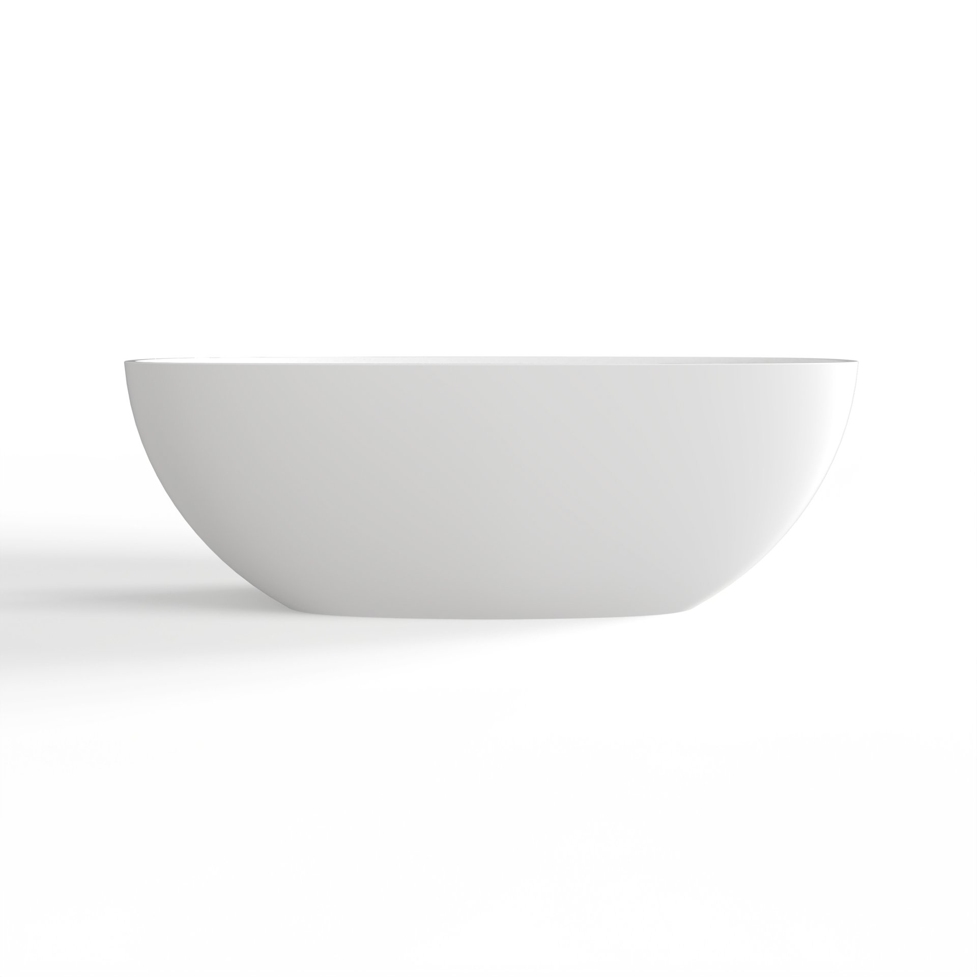 Soaking Bathtub, Freestanding, Solid Surface - Matte White - Image 4