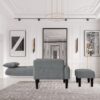 Modern Living Room Leisure Sofa Chair Design Home Adjustable Cozy Soft Chair - Gray - Image 14