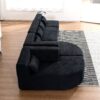 Upholstered Sofa Free Combined Sofa Couch With 2 Chaise Lounge And 5 Back Pillows For Living Room - Black - Image 21