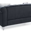 Stylish Contemporary Loveseat - Black - Image 7