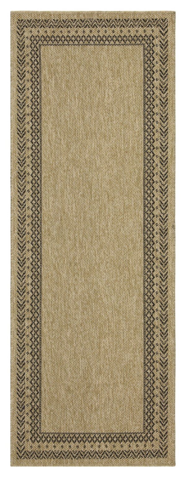 Earth - 2'7" X 7'3" Indoor, Outdoor Area Rug, Polypropylene - Jute / Black