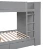 Full Over Full Bunk Bed With 2 Drawers And Multi-Layer Cabinet - Gray - Image 12