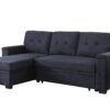Lucca II - Woven Fabric Reversible Sleeper Sectional Sofa With Storage Chaise and Pocket Coil Seating - Dark Gray - Image 13