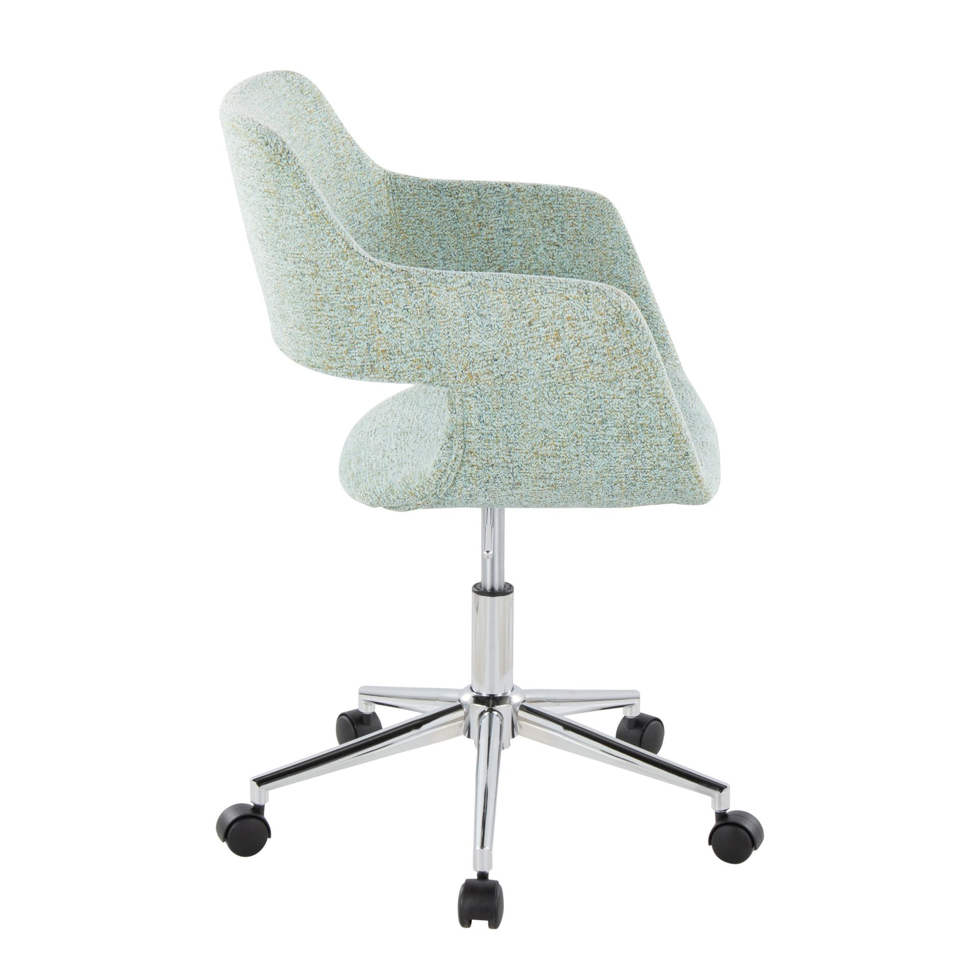 Margarite - Contemporary Task Chair - Chrome / Light Green - Image 2