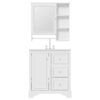 Bathroom Vanity With Sink, Modern Elegant Bathroom Storage Cabinet With 3 Drawers And Adjustable Shelves, Freestanding Vanity Set With Mirror Cabinet, Single Sink Bathroom Vanity - White - Image 10