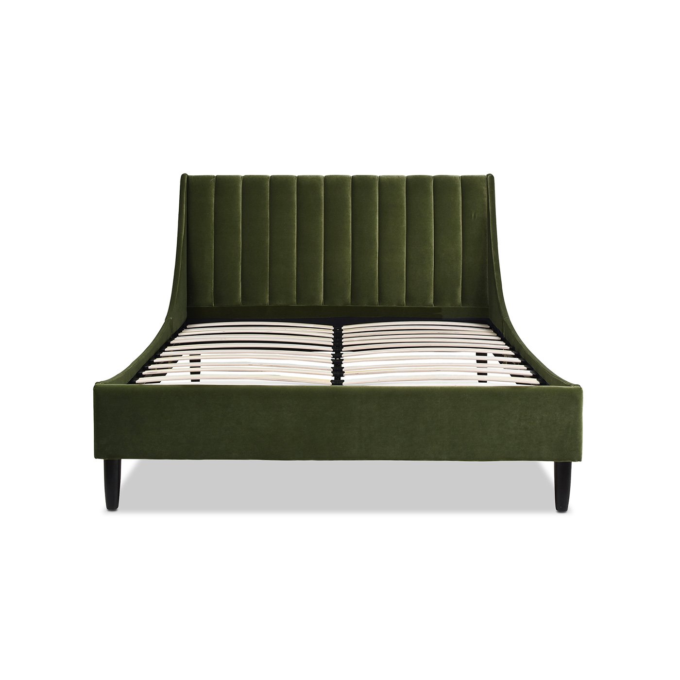 Aspen - Queen Vertical Tufted Modern Headboard Platform Bed Set - Olive Green - Image 14