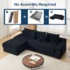 Modern L Shaped Sectional Couch With Memory Foam And Steel Frame - Black - Image 5