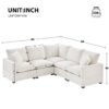 Modern L Shape Modular Sofa, 5 Seat Chenille Sectional Couch Set With 2 Pillows Included, Freely Combinable Indoor Funiture - White - Image 21