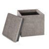 Rockwood - Cube Storage Ottoman With Tray - Distressed Gray Taupe - Image 3