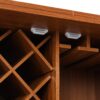 Home Bar Cabinet, Industrial Rattan Door Fold Out Bar Cabinet With Storage Bar Table - Walnut - Image 26