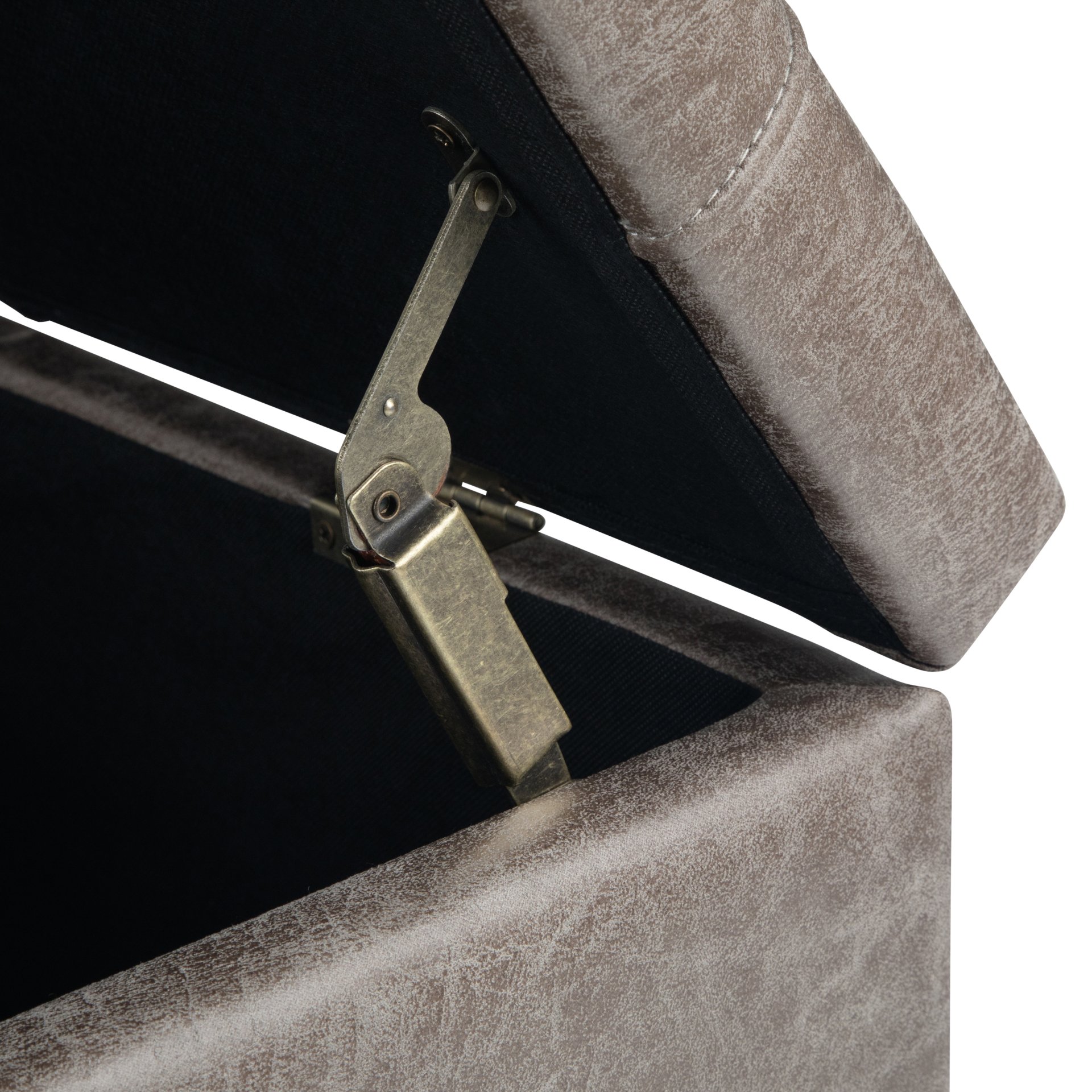 Harrison - Coffee Table Storage Ottoman - Distressed Gray Taupe - Image 4