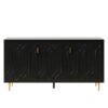 Modern TV Stand With 3 Doors And Adjustable Shelves For Living Room, Fits TVs Up To 70" - Black - Image 15