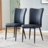 Modern Chair (Set of 2) Sleek Design With Metal Legs Ideal For Various Venues - Black - Image 2