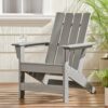 Enigmara - Outdoor High Density Resin Adirondack Chair - Gray - Image 2
