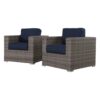 Club Chair (Set of 2) - Brown Gray / Navy Blue - Image 6
