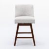 Counter Height Swivel Barstools, Upholstered Bar Stools (Set of 2) - Ivory - Image 4
