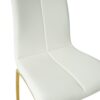 Modern Upholstered Dining Chair (Set of 4) With Gold Plated Metal Legs - White - Image 6