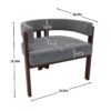 Modern Accent Chair Teddy Upholstered Armchair With Open Back 3 Legs Barrel Dining Chair Comfy Side Chair (Set of 2) - Gray - Image 3