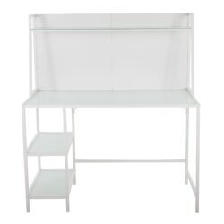 Geo - Tier Contemporary Desk - White / Frosted