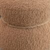 Snowman Stool With Lamb Wool Cushion And Solid Wood Frame - Light Camel - Image 9