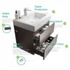 Alice - 24" Bathroom Vanity With Sink, Large Storage Wall Mounted Floating Bathroom Vanity For Modern Bathroom, One-Piece Sink Basin Without Drain And Faucet - Walnut / White - Image 9