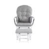 Mason - Glider And Ottoman White Wood - Oyster Fabric - Image 7