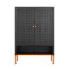 Gjg Hua - Shoe Cabinet With Ergonomic Steel Handle And Breathable Butterfly Door - Black - Image 17
