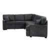 L-Shaped Sofa Sectional Sofa Couch Pull-Out Sofa Bed With Charging Devices And Cup Holders For Living Room - Blue Black - Image 24