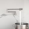 Modern Design Wall Mount Kitchen Pot Filler Faucet With Folding Stretchable Arm - Brushed Nickel - Image 2