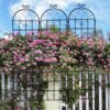 2 Pack Metal Garden Rustproof Trellis For Climbing Plants Outdoor Flower Support - Black - Image 2