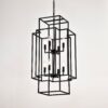 8 Light Metal Lantern Tiered Pendant Hanging Light Fixtures, Industrial Farmhouse Adjustable Height Chandeliers For Dining Room Hallway Foyer Entryway (E12 Bulbs Not Included) - Matte Black - Image 12