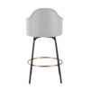 Ahoy - Contemporary Fixed Height Counter Stool Round Footrest (Set of 2) - Light Gray / Black - Image 5